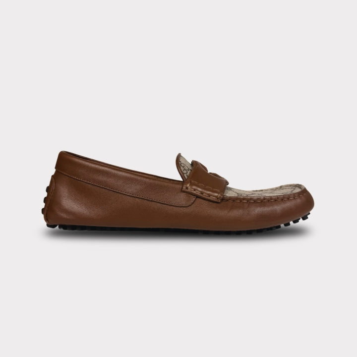 Gucci GG Supreme Leather Driver Loafer - Men’s 8