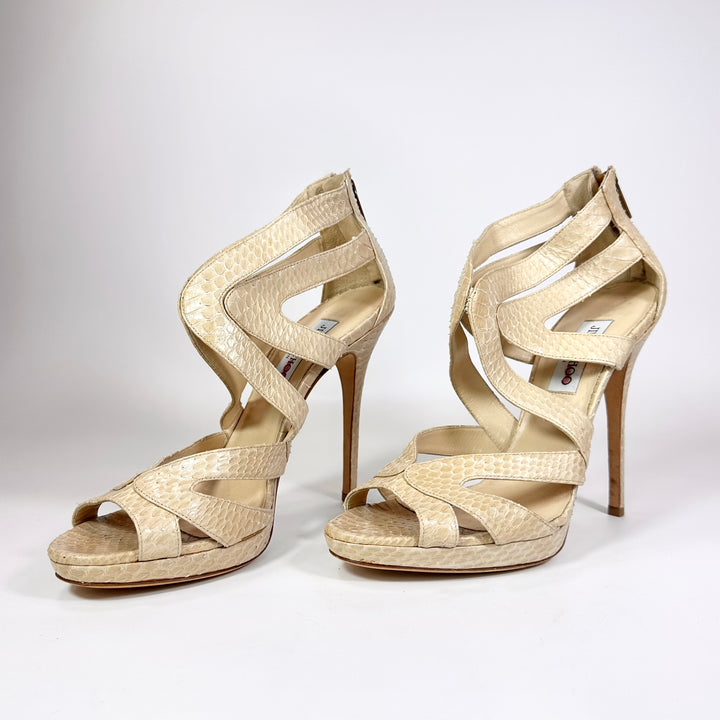 Jimmy Choo Python Strappy Sandal Heel - Women’s 11