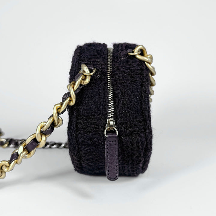 Chanel Round Tweed 19 Chain Shoulder Bag