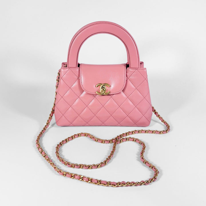 Chanel Quilted Aged Calfskin Mini Kelly Shopper
