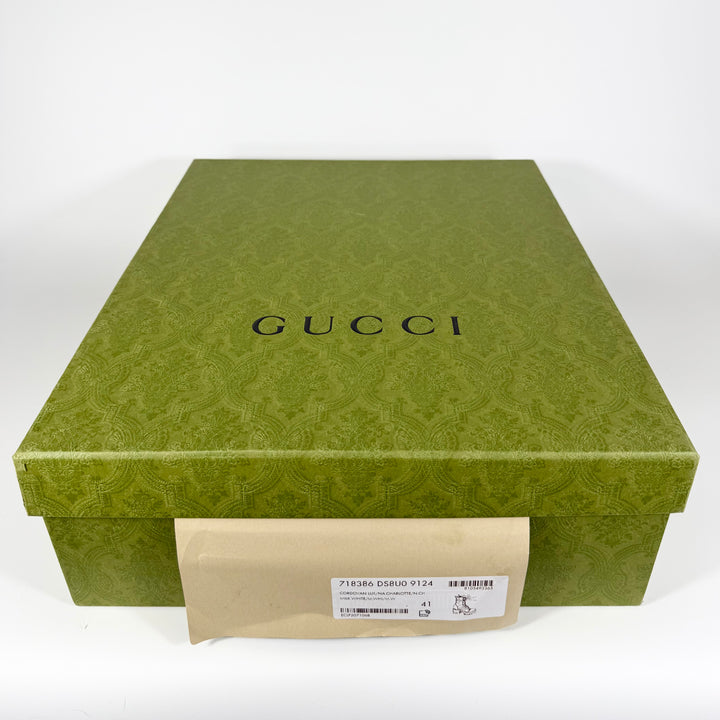 Gucci Cordovan Lux Nappa GG Matelasse Lace Up Combat Boot - Women’s 11