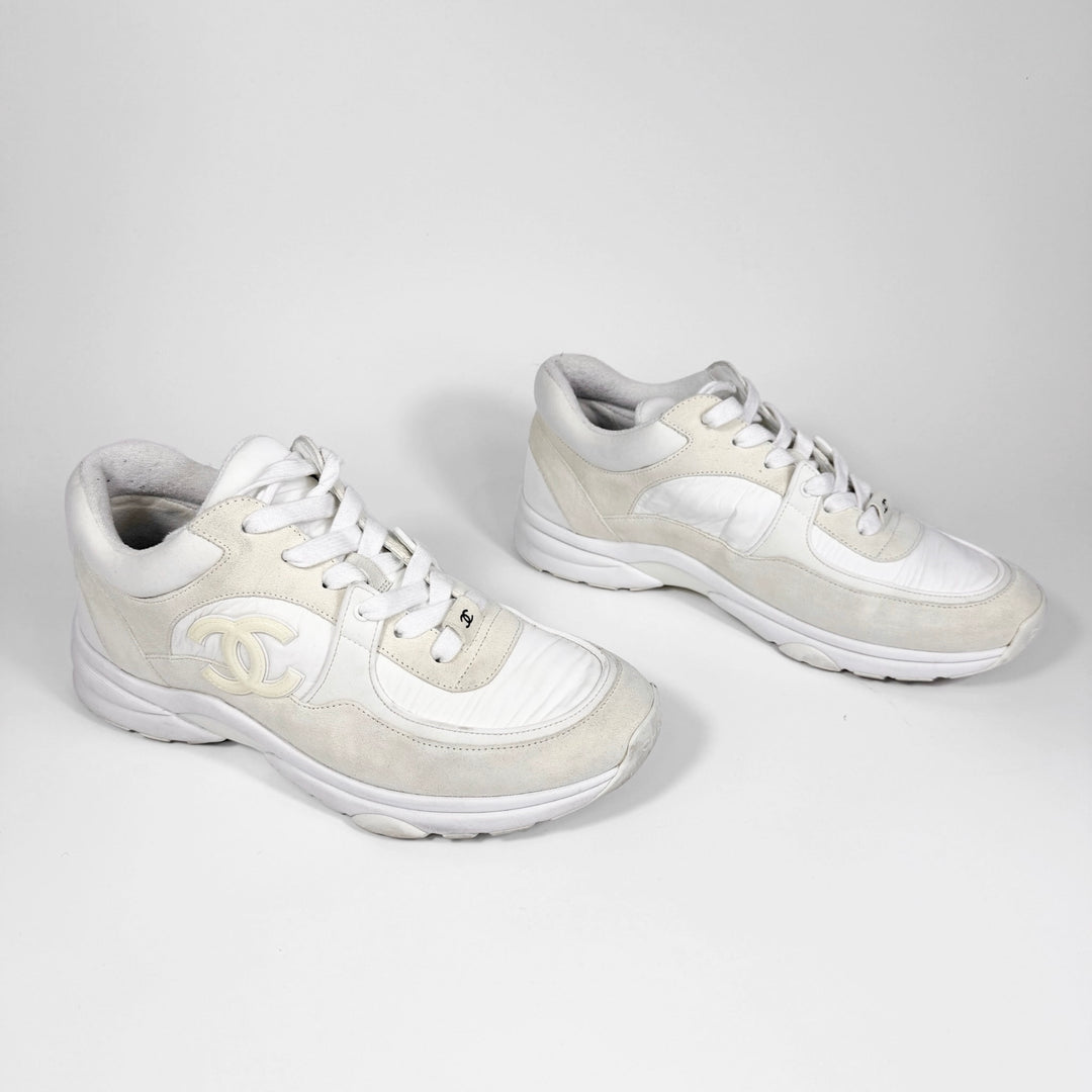 Chanel Suede & Calfskin CC Logo Sneaker - Women’s 9.5