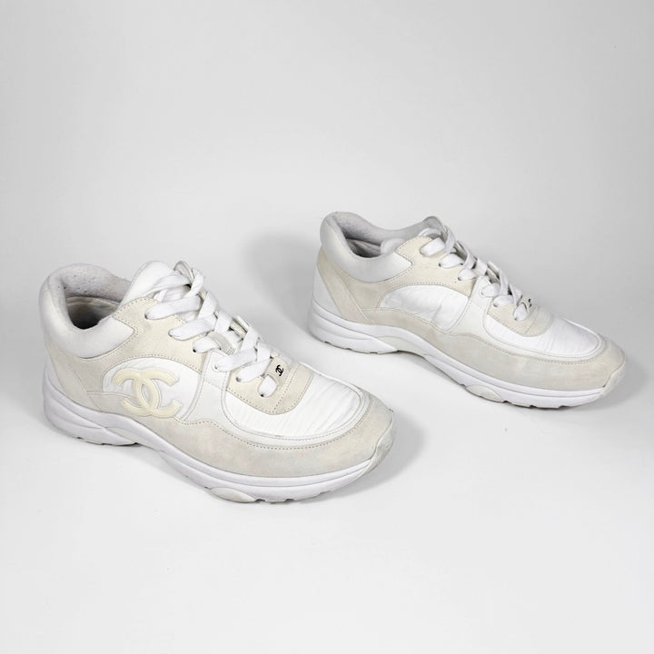 Chanel Suede & Calfskin CC Logo Sneaker - Women’s 9.5