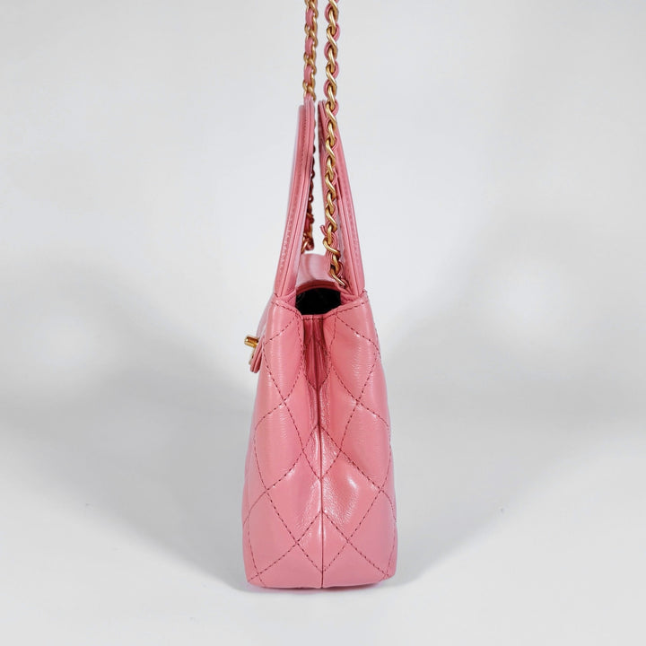 Chanel Quilted Aged Calfskin Mini Kelly Shopper