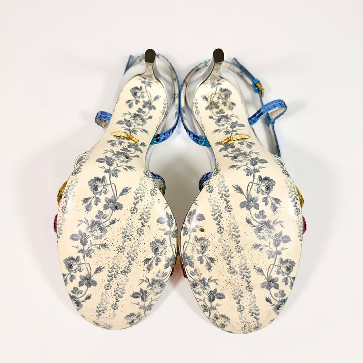 Gucci Haines 105 Metallic Sequin Sandal Heel - Women’s 8