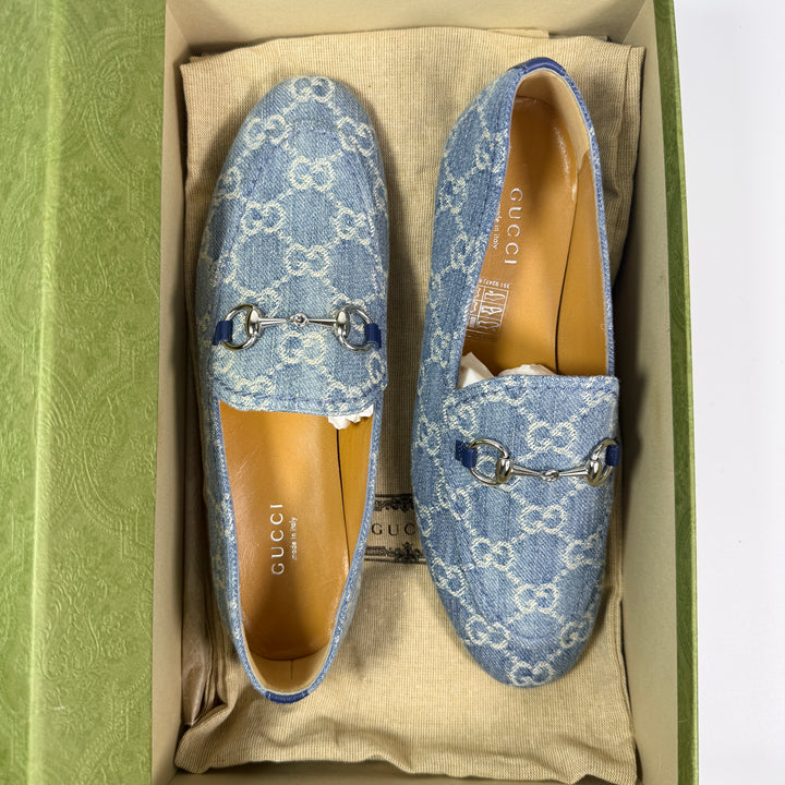 Gucci Denim GG Supreme Jordaan Horsebit Loafer - Women’s 6.5