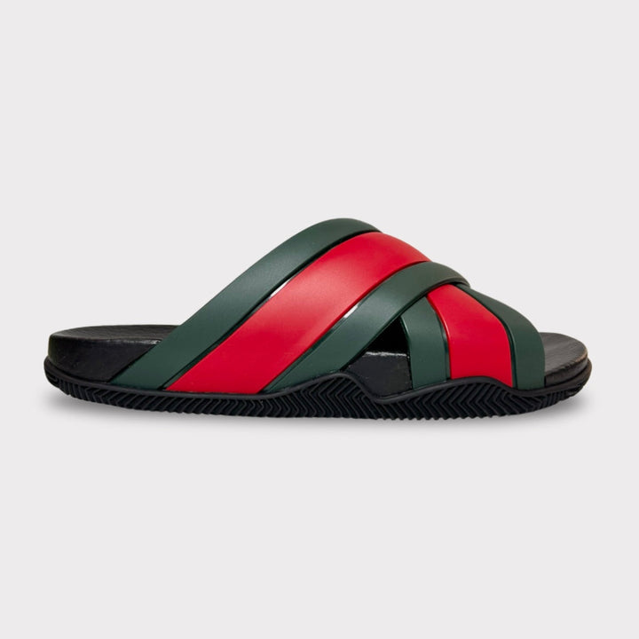 Gucci Rubber Web Criss Cross Slide Sandal - Women’s 9