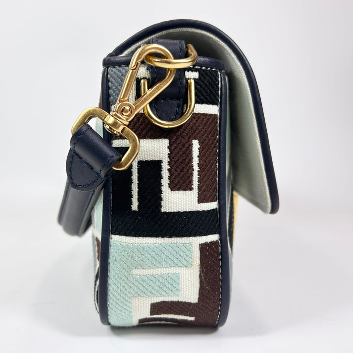 Fendi Embroidered FF Multicolor Baguette Shoulder Bag