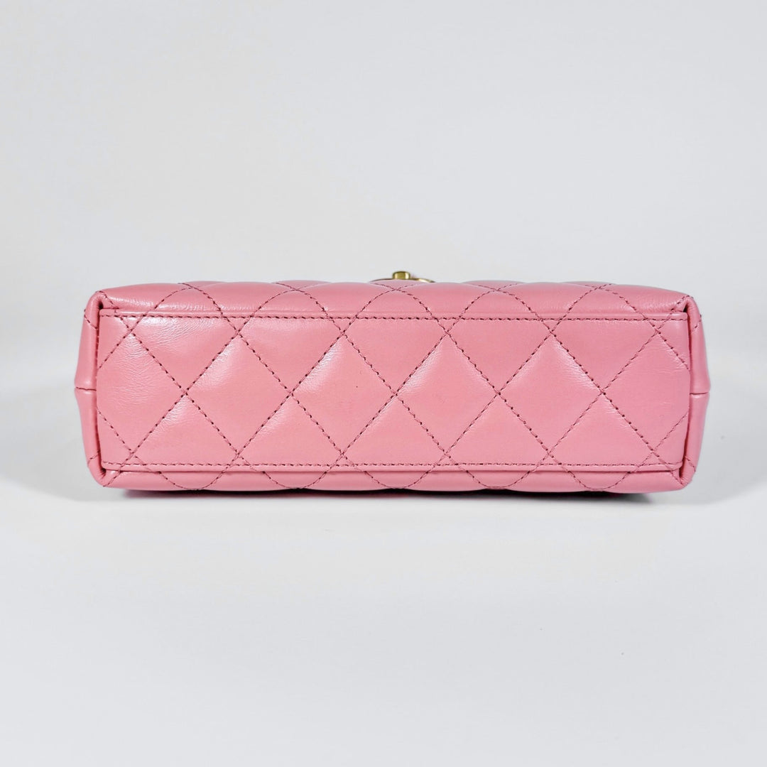 Chanel Quilted Aged Calfskin Mini Kelly Shopper