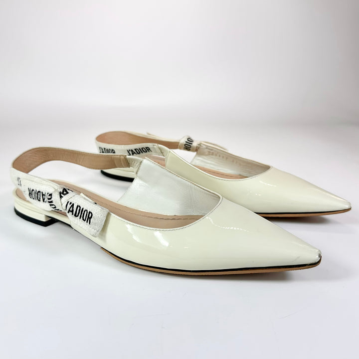 Christian Dior J’Adior Slingback Patent Leather Flat - Women’s 7.5