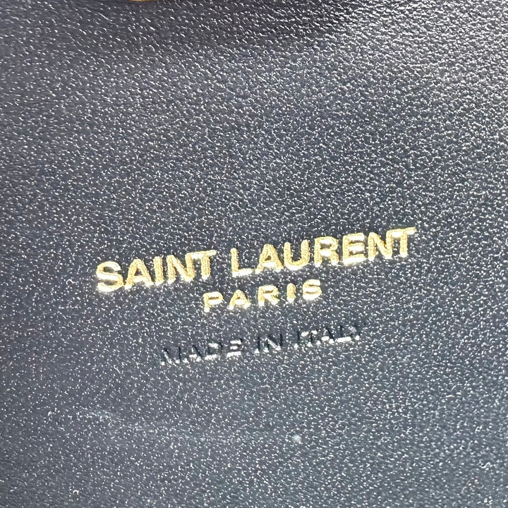 Saint Laurent Snakeskin Metal Clutch On Chain