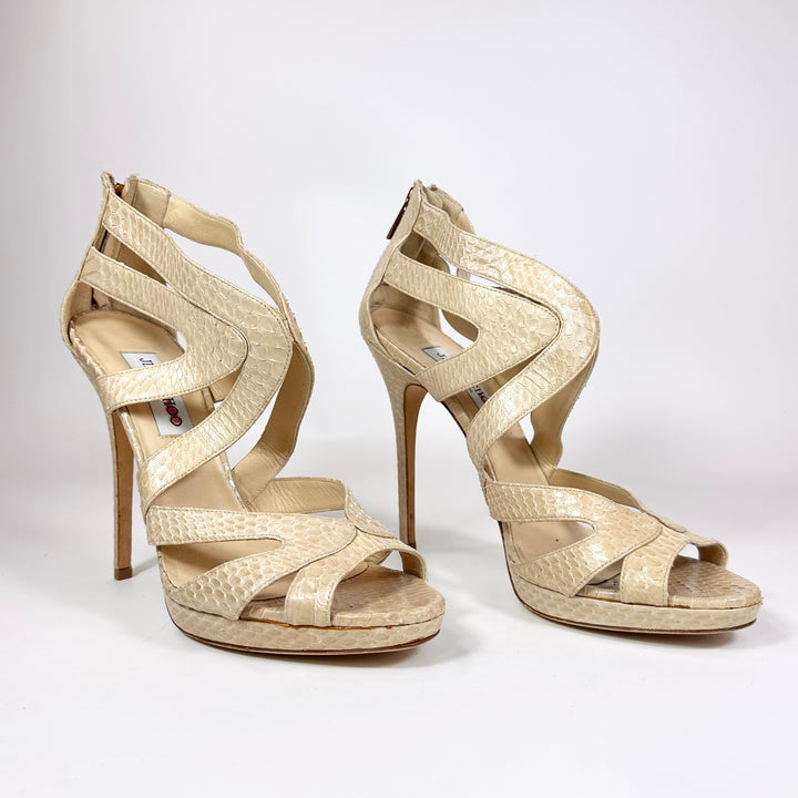 Jimmy Choo Python Strappy Sandal Heel - Women’s 11