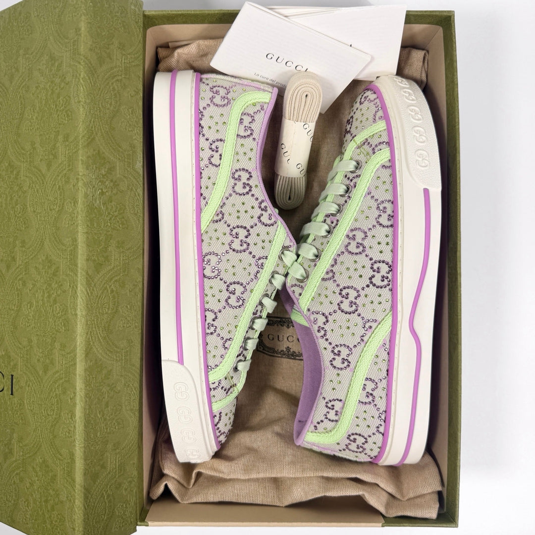 Gucci Crystal GG 1977 Tennis Low Top Sneaker - Women’s 6.5