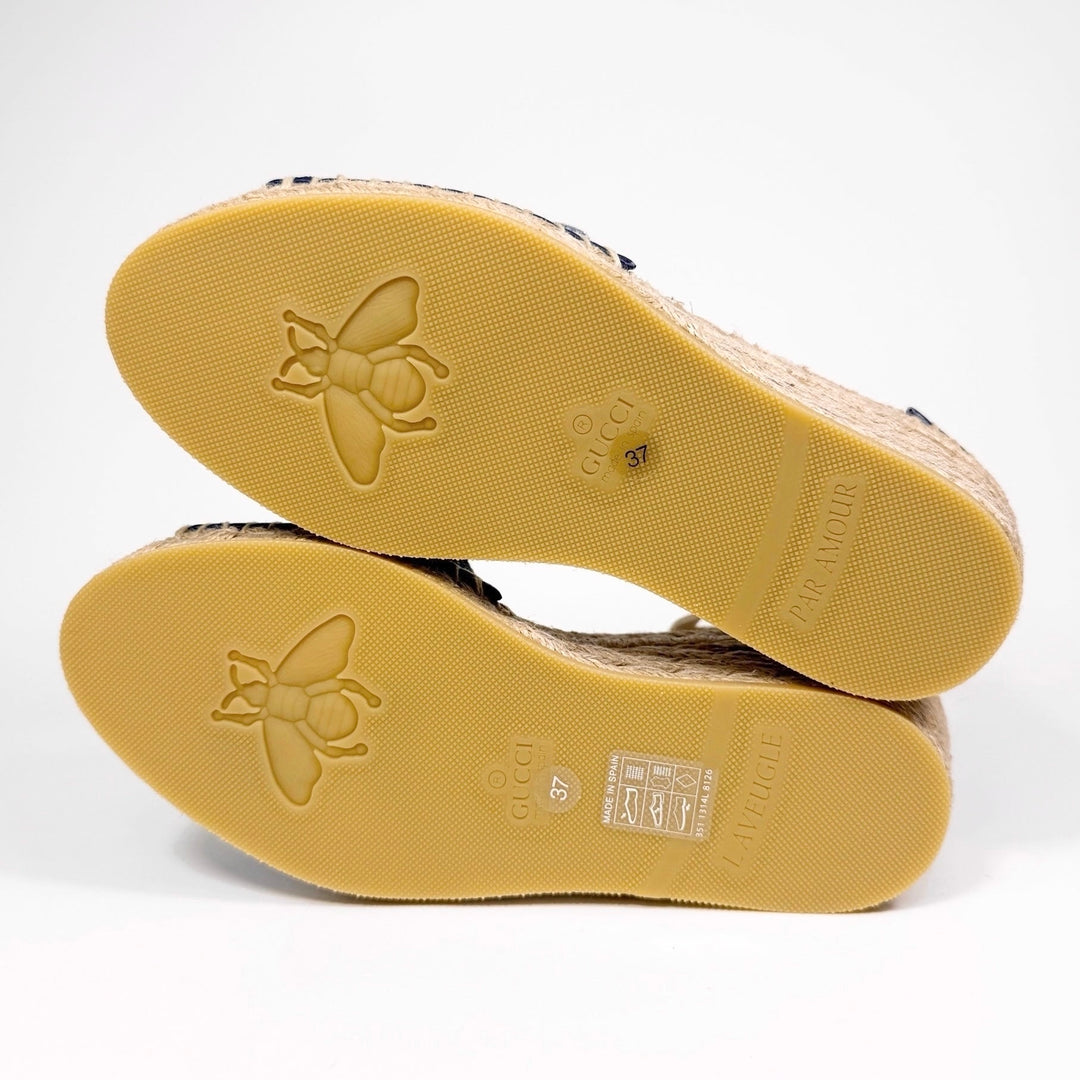 Gucci Pilar Denim Wedge Heel  - Women’s 7