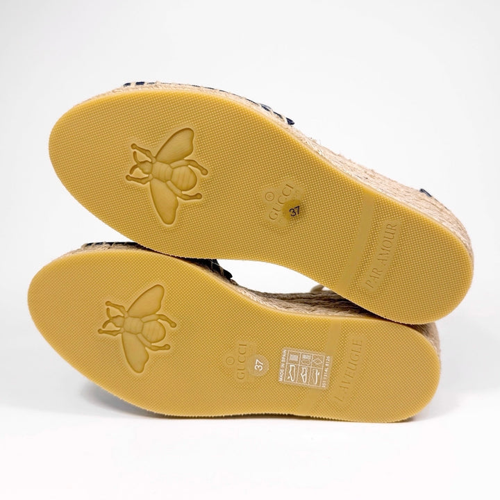 Gucci Pilar Denim Wedge Heel  - Women’s 7