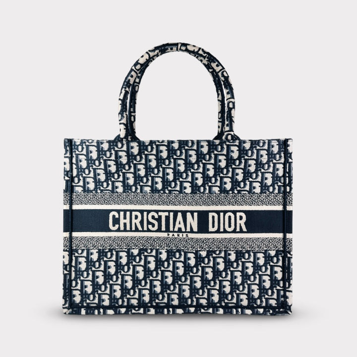 Christian Dior Navy Oblique Medium Book Tote