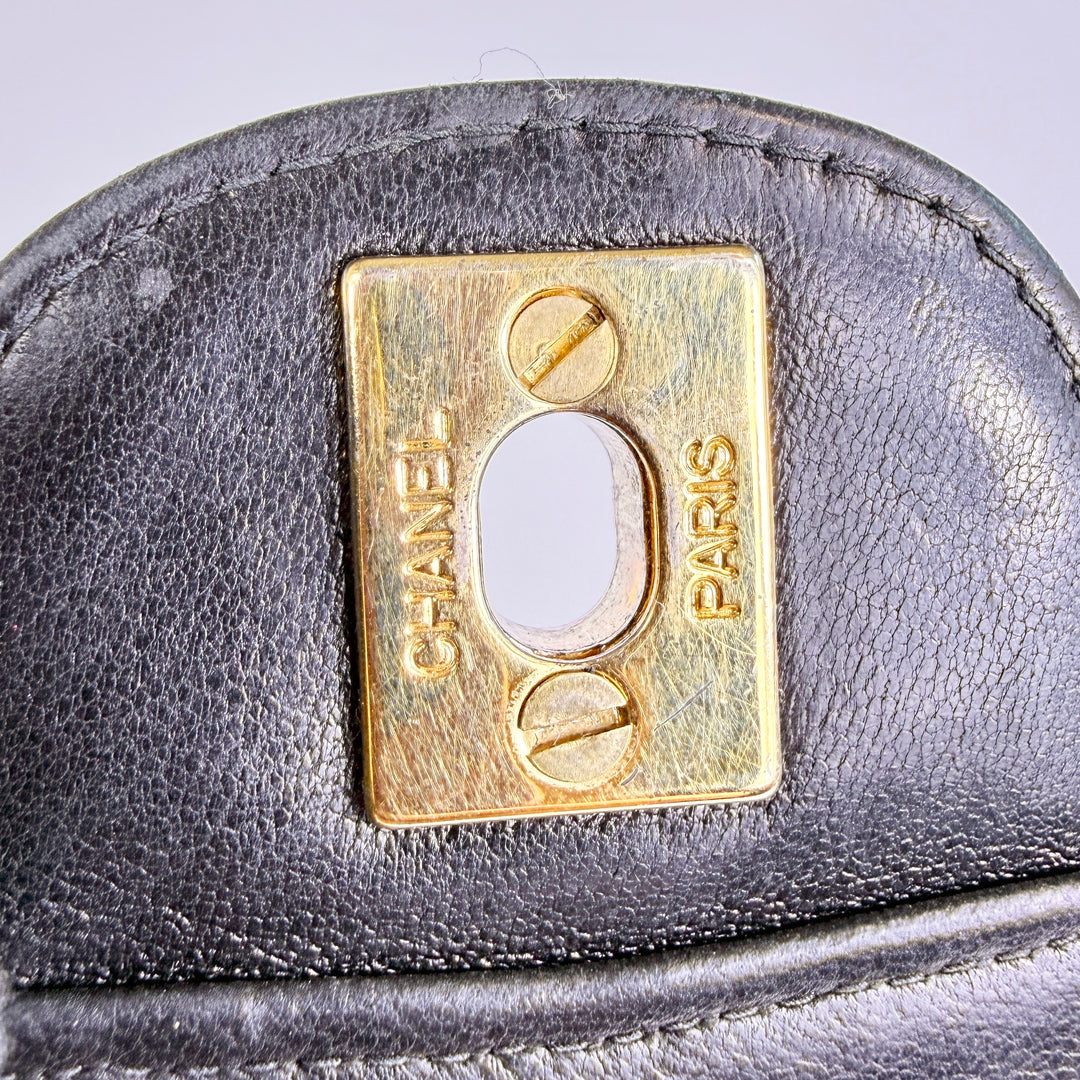 Chanel Vintage 24k Gold Hardware Double Sided Flap Bag