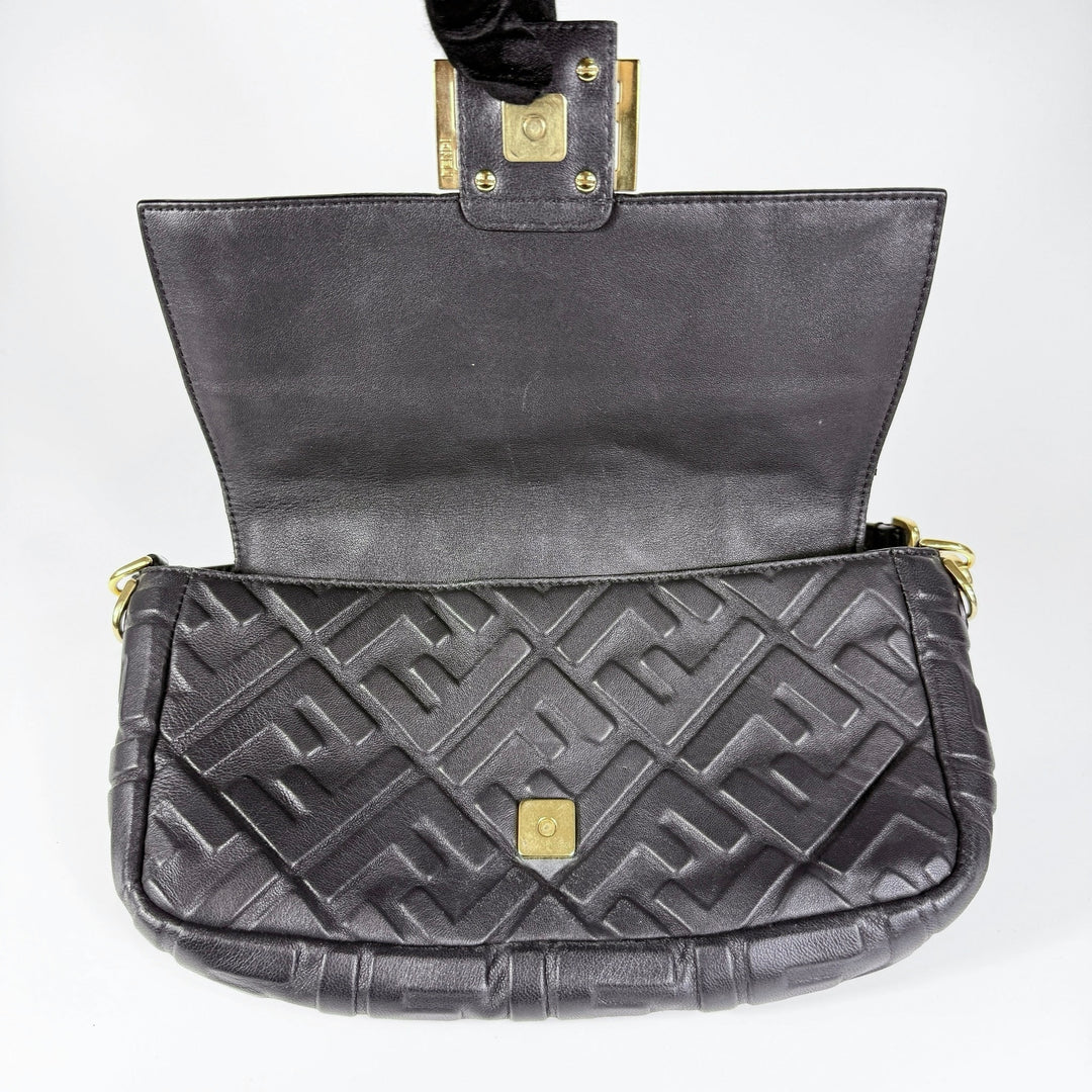 Fendi Nappa FF 1974 Embossed Baguette Bag