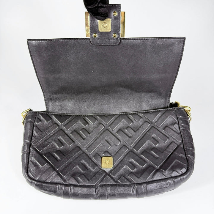 Fendi Nappa FF 1974 Embossed Baguette Bag