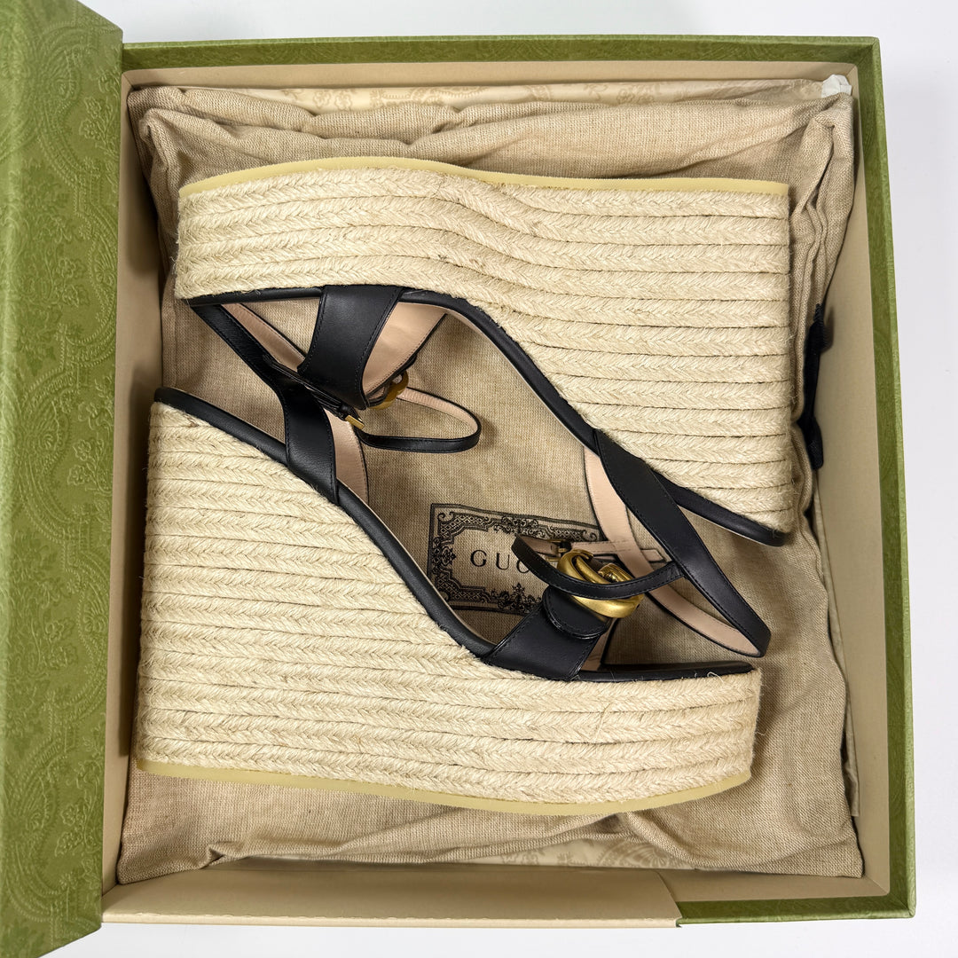 Gucci GG Marmont Espadrille Wedge Sandal - Women’s 11.5