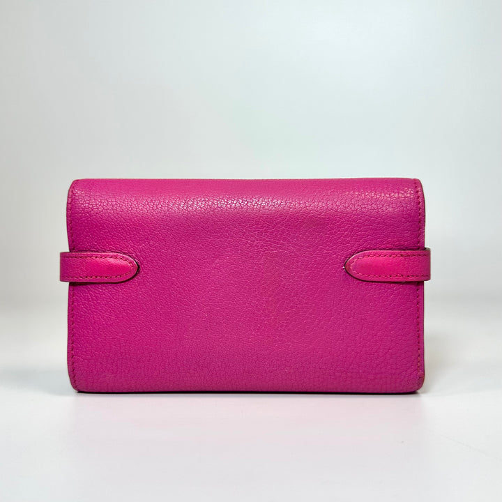 Hermès Magnolia Pink Kelly Wallet Palladium