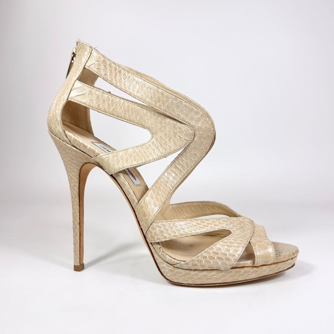 Jimmy Choo Python Strappy Sandal Heel - Women’s 11