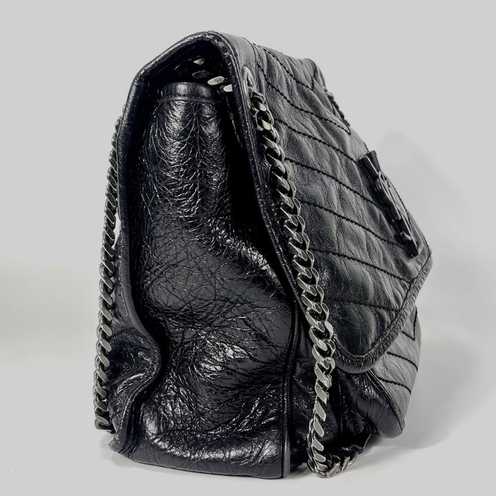 Saint Laurent Crinkled Calfskin Large Niki Shoulder Bag