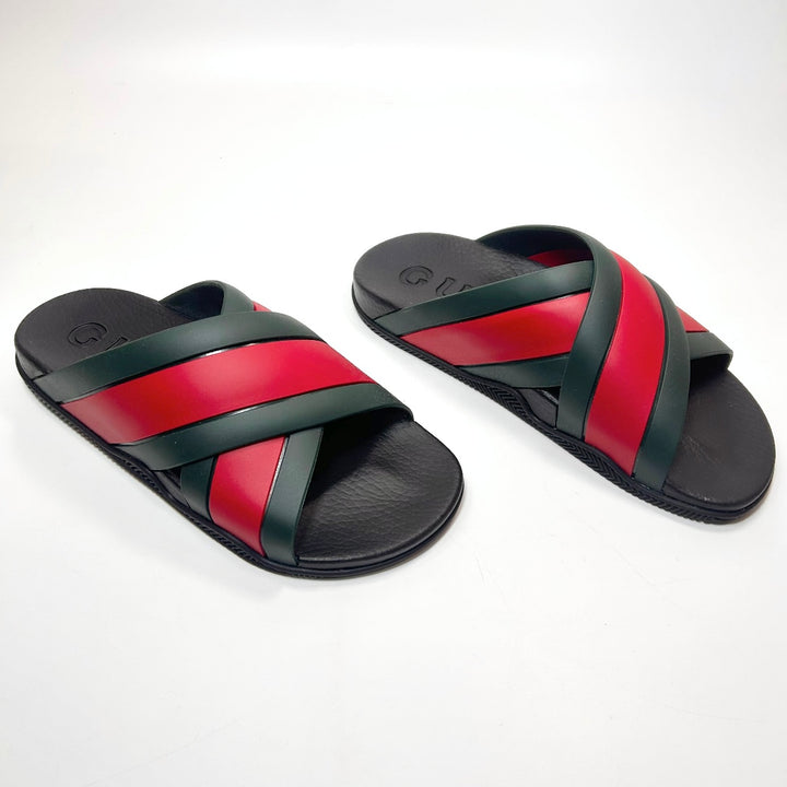 Gucci Rubber Web Criss Cross Slide Sandal - Women’s 9