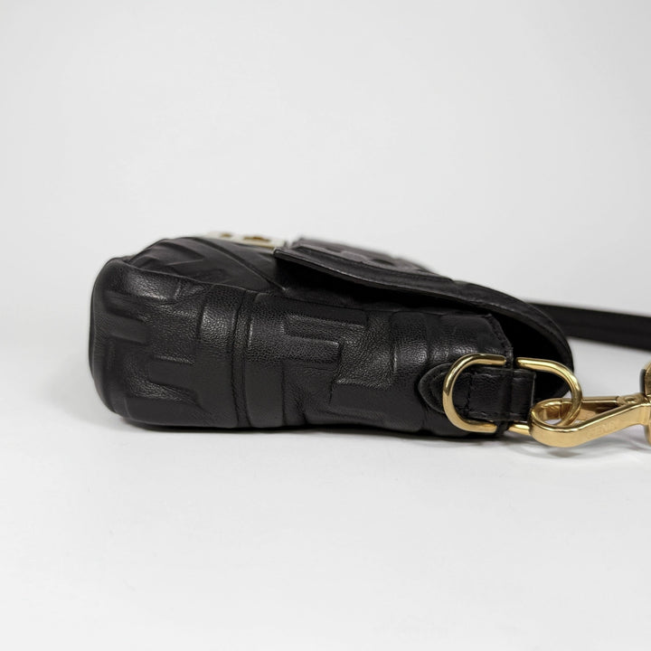 Fendi Nappa FF 1974 Embossed Baguette Bag