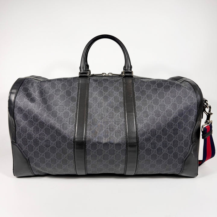 Gucci Black GG Supreme Large Duffle Bag