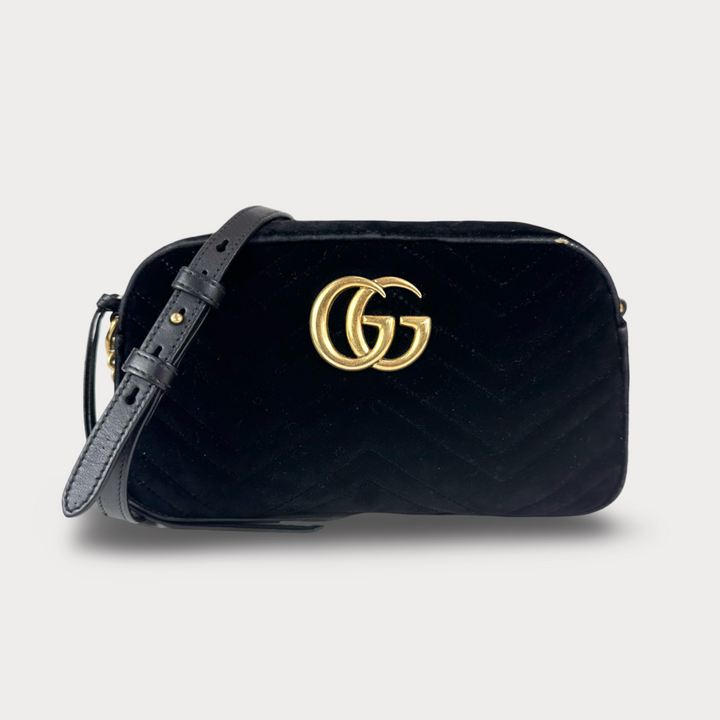 Gucci GG Marmont Velvet Matelasse Small Camera Bag