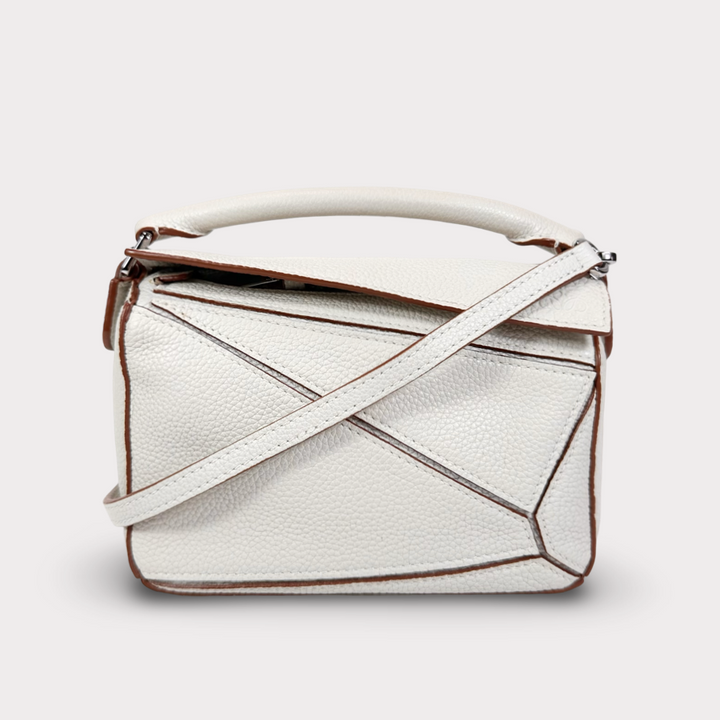 Loewe Calfskin Mini Puzzle Bag Soft White