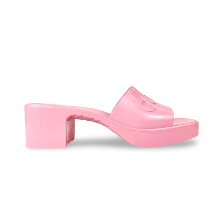 Gucci Rubber Logo Block Sandal - Women’s 8