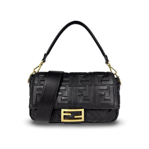 Fendi Nappa FF 1974 Embossed Baguette Bag