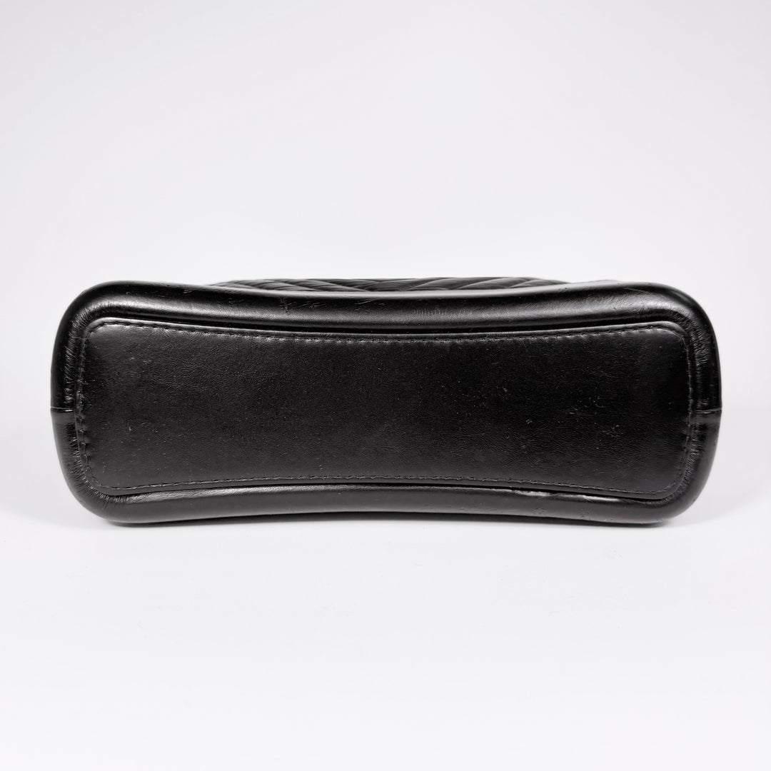 Chanel Chevron Aged Calfskin So Black Medium Gabrielle Bag