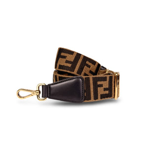 Fendi Strap You Brown Logo Shoulder Strap