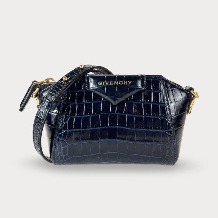 Givenchy Crocodile Embossed Nano Antigona Crossbody Bag