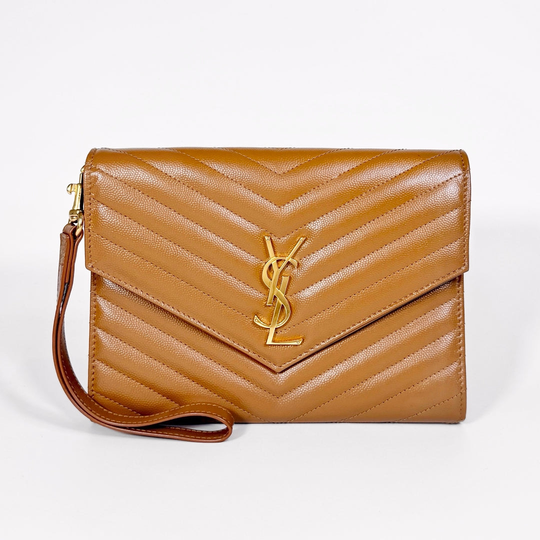 Saint Laurent Grain De Poudre Cassandre Flap Pouch