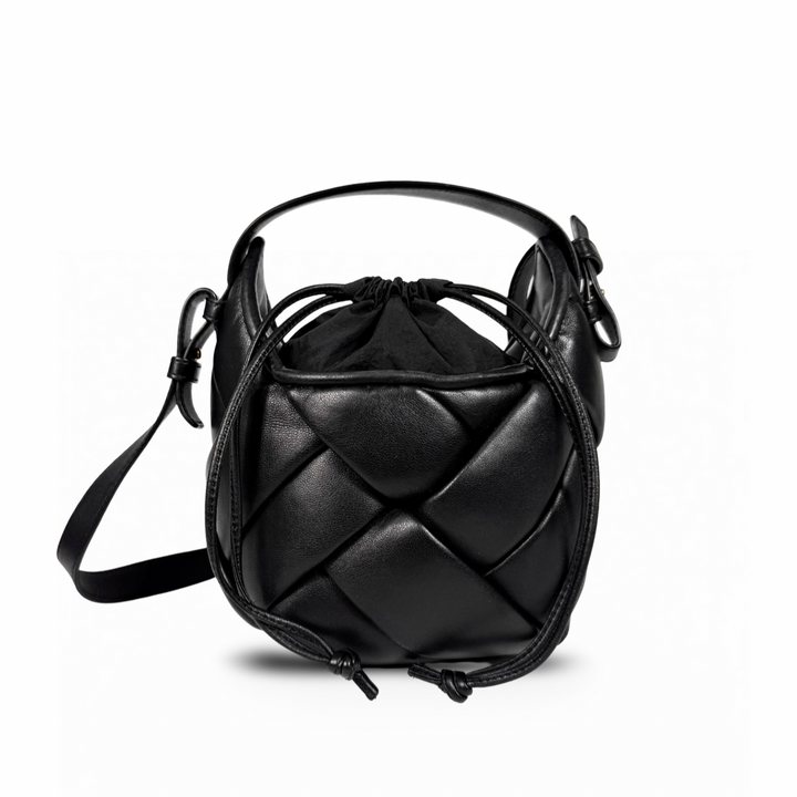 Bottega Veneta Lambskin Intreccio Small Helmet Bag