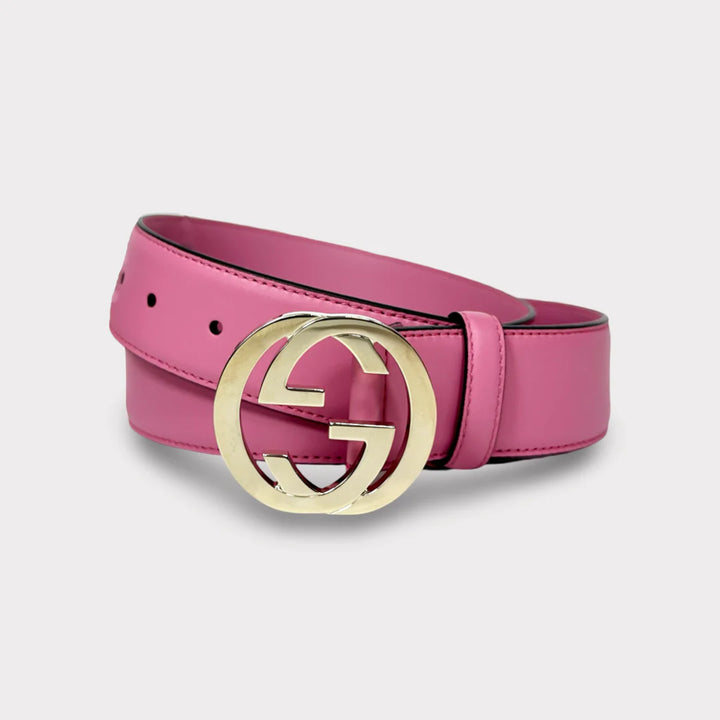 Gucci Interlocking G Leather Belt 80 32