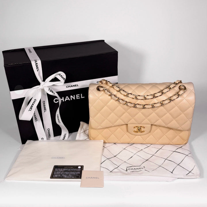 Chanel Quilted Lambskin Jumbo Double Flap Bag