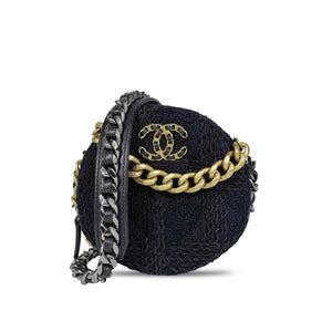 Chanel Round Tweed 19 Chain Shoulder Bag