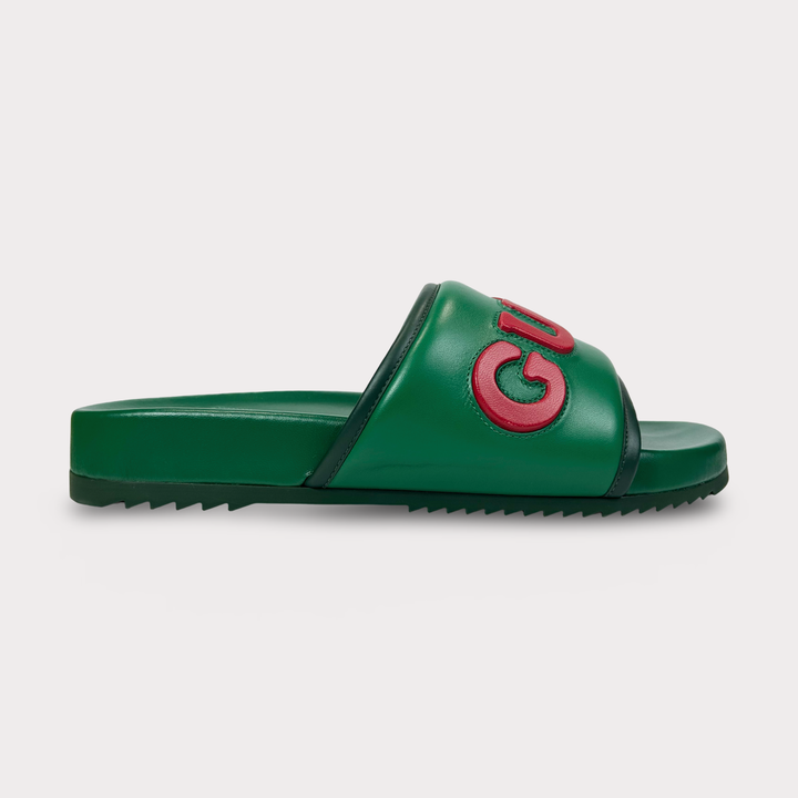 Gucci Sideline Leather Logo Slide  - Men’s 8.5