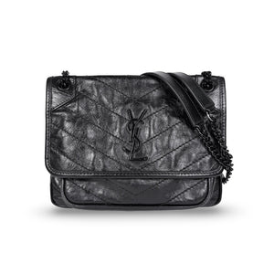 Saint Laurent Crinkled Calfskin Baby Niki Bag