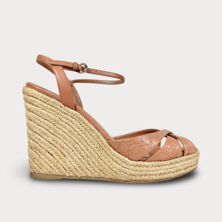 Gucci Microguccissima Espadrille Wedge Heel - Women’s 8.5