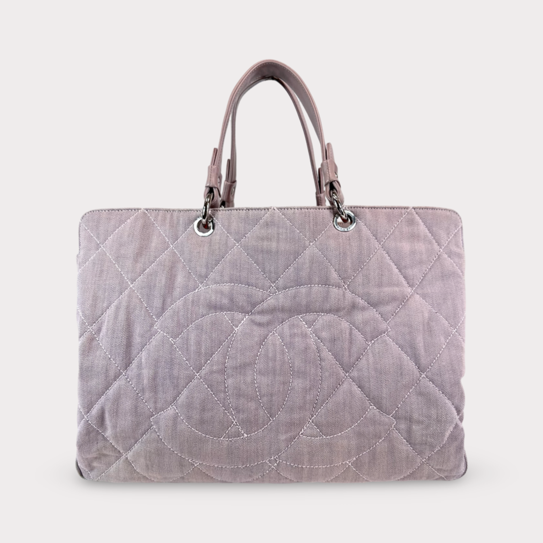 Chanel CC Denim Large Tote Light Purple