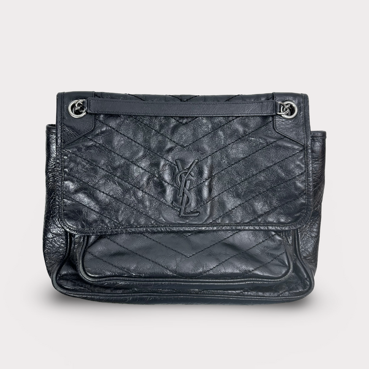 Saint Laurent Crinkled Calfskin Large Niki Shoulder Bag