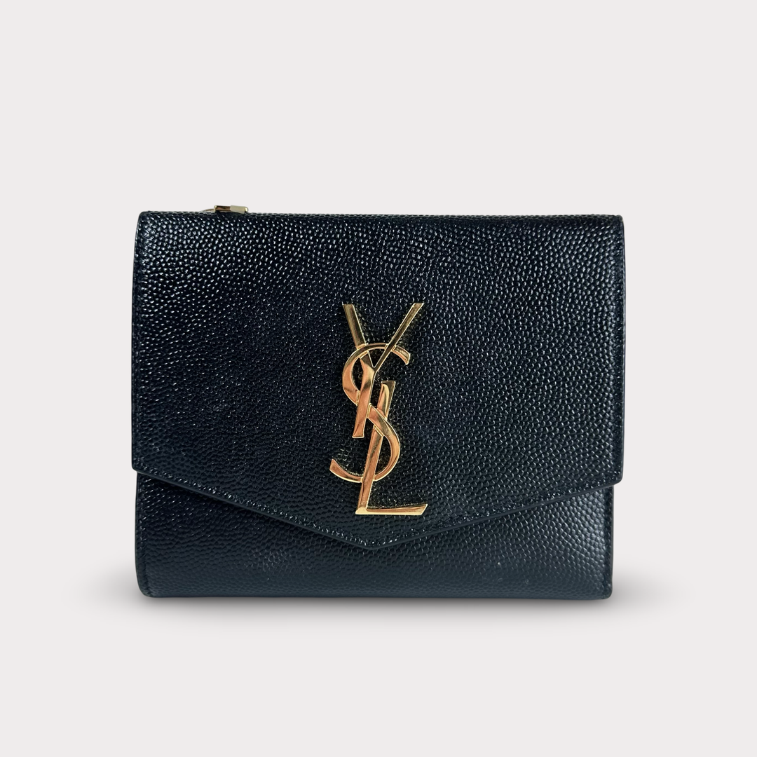 Saint Laurent Uptown Leather Compact Wallet