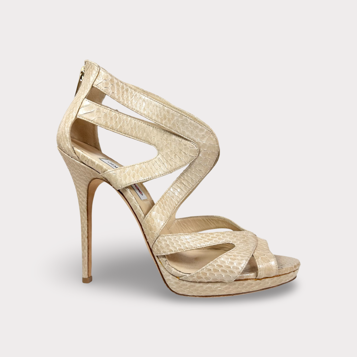 Jimmy Choo Python Strappy Sandal Heel - Women’s 11