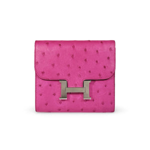 Hermès Fuchsia Ostrich Constance Wallet